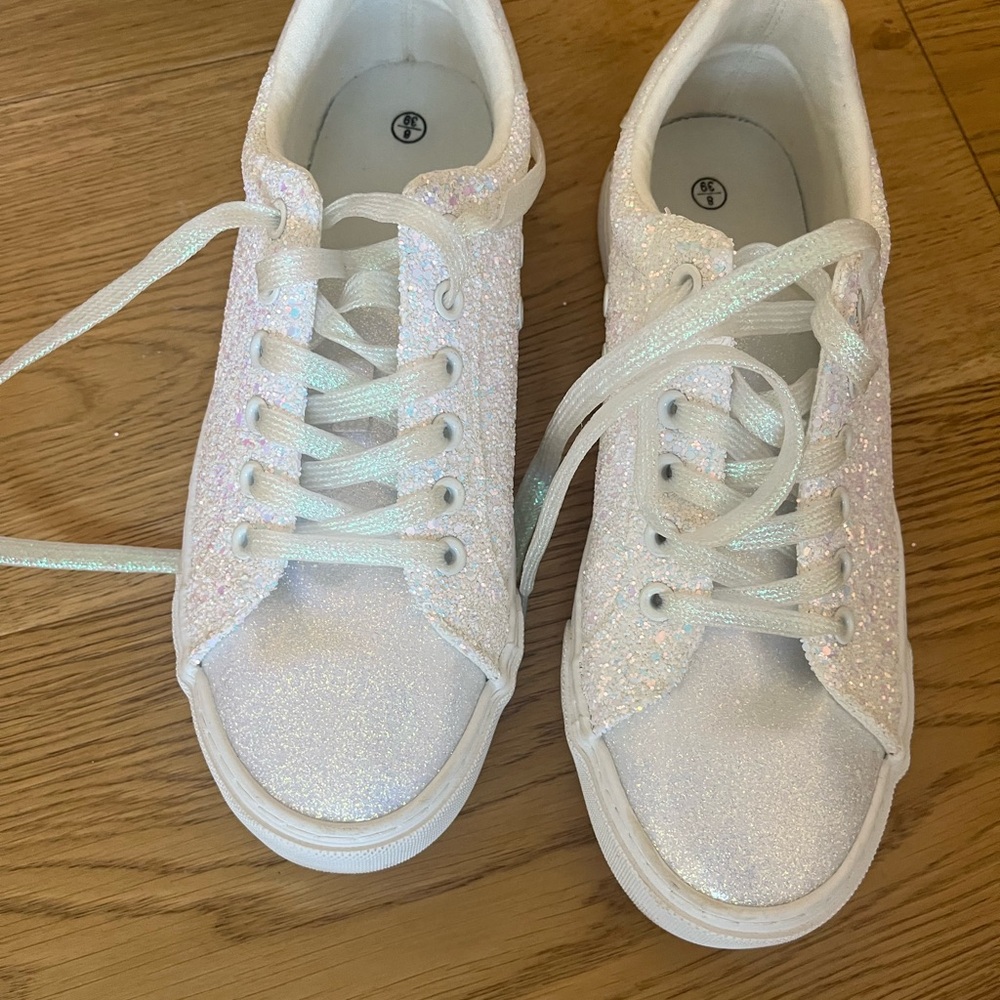 White Glitter Sneakers
